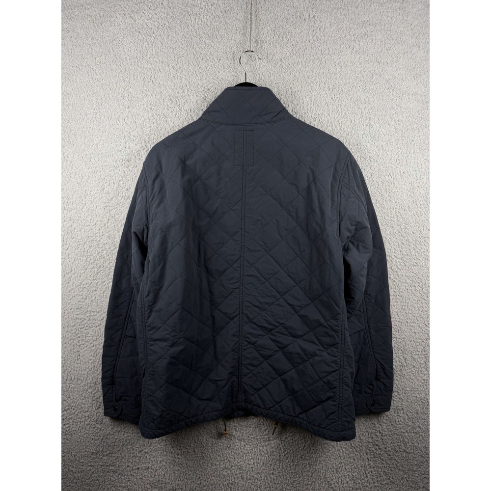 Relwen Quilted Insulated Tanker Snap Zip Up Jacket Size L Charcoal Blue/Orange - Picture 10 of 11